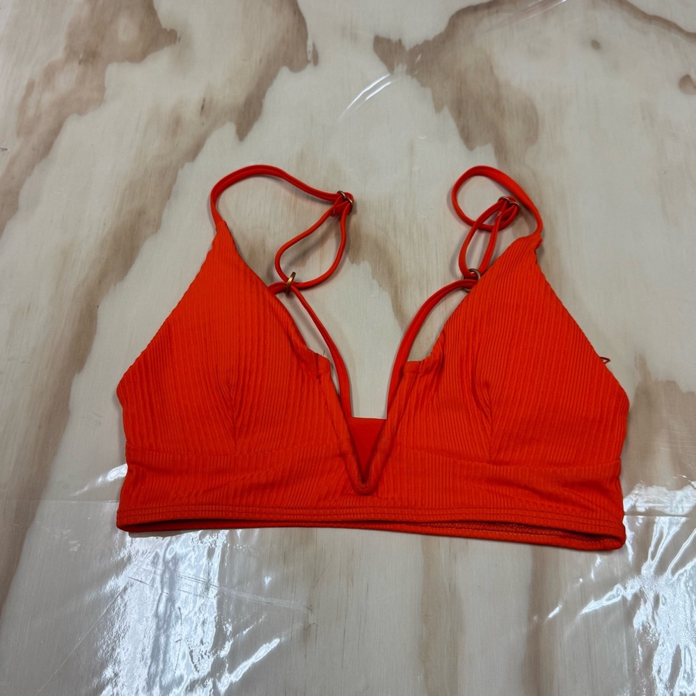 L*Space Vibrant Orange Ribbed 2 Piece Swimsuit - Picture 2 of 9
